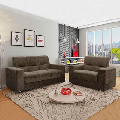 Sofá 2 E 3 Lugares Turin Suede Flash Estofados Marrom