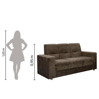 Sofá 2 E 3 Lugares Turin Suede Flash Estofados Marrom