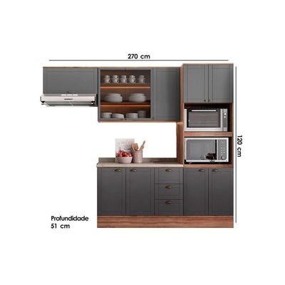 Cozinha Modulada Completa Bella 4 Peças 2 Aéreos + 1 Balcão + 1 Torre Quente C4p197 Branco