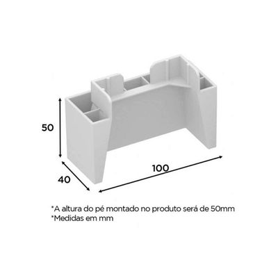 Módulo Cozinha Belize Kit Com 8 Pés Pvc Para Balcão De Cinza2 Aéreos + 1 Balcão + 1 Complemento