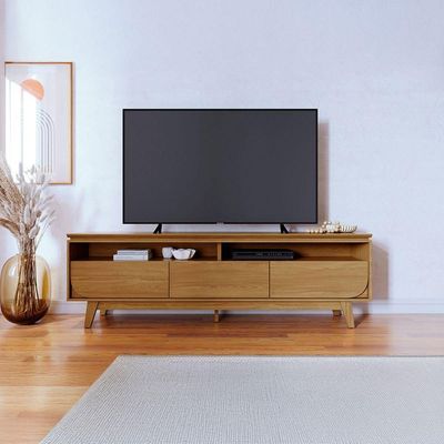 Rack Bancada Serena 3 Gavetas Para Tv De 75 Polegadas Cumaru