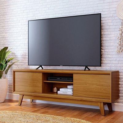 Rack Bancada Mundi 2 Portas Para Tv De 75 Polegadas Cumaru