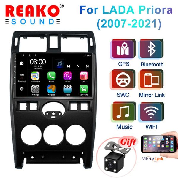 Rádio de Carro Android com Carplay e GPS para LADA Priora 2007-2013 4 núcleos 2+32CP / preto