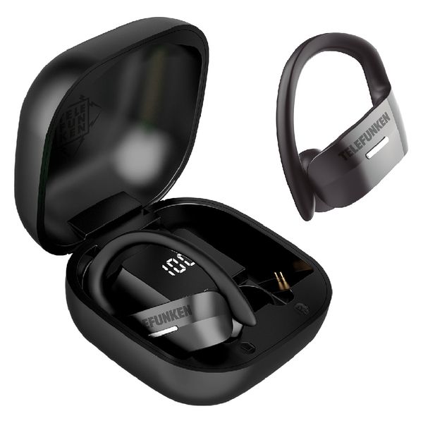 Fone de Ouvido Telefunken BTH 500 Earbuds TWS Bluetooth Preto TFBTH500SPORT