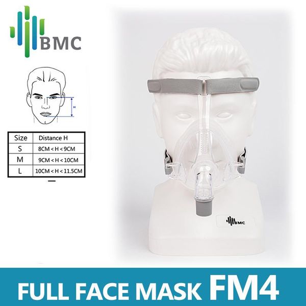 Máscara Facial Completa CPAP BMC F4 com Cabeça para Apneia do Sono P