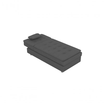 Sofá Cama Chaise 1 Lugar Penelope - Veludo Chumbo