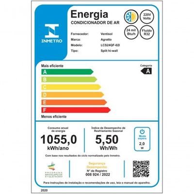 Ar Condicionado Agratto Liv Top Inverter 24.000BTUs Q/F 220v