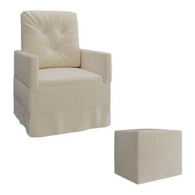 Poltrona+Balanço E Puff Ex4002 Bege Bege