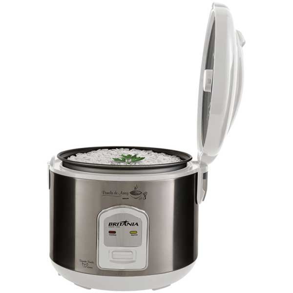 Panela Eletrica de Arroz Britania 400W Branco/Cinza 5 Xic. 220V BPA5BI
