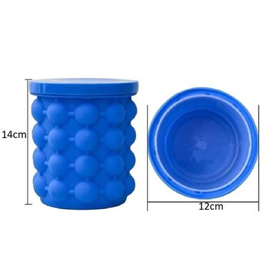 Balde De Gelo De Silicone 4 Em 1 Com Tampa Forma Para 120 Cubos E Praticidade Para Sua Bebida