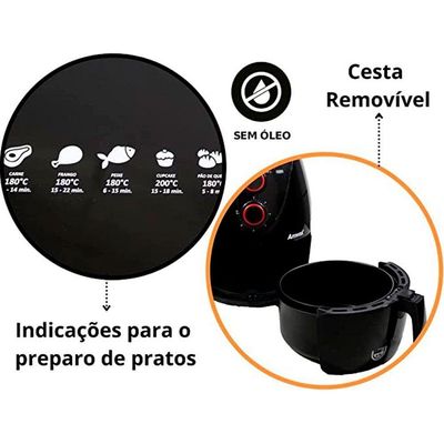 Fritadeira Air Fryer 4,5L Afr1205 220V Amvox Preto 220V 220V