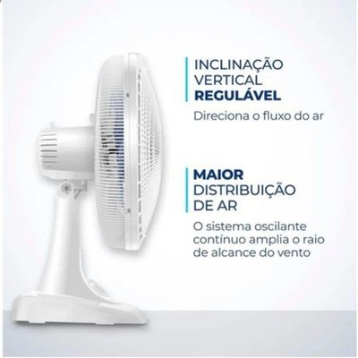 Ventilador De Mesa 40cm Super Power Vsp-40-w Mondial Branco Com Azul 220V