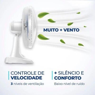 Ventilador De Mesa 40cm Super Power Vsp-40-w Mondial Branco Com Azul 220V