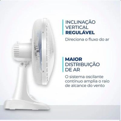 Ventilador De Mesa 40cm Super Power Vsp-40-w Mondial Branco Com Azul 220V