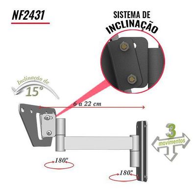 Suporte Tv Articulado Até 48 Nf2041 Tri- Multiforma