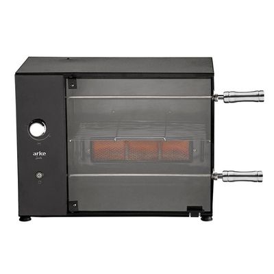 Churrasqueira A Gás GLP Rotativa Elétrica 2 Espetos + Grelha Acendimento Manual Duetto 110V Arke
