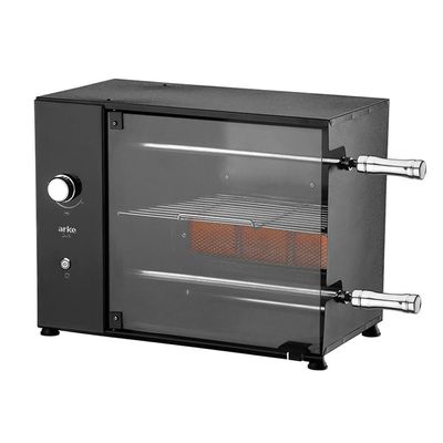Churrasqueira A Gás GLP Rotativa Elétrica 2 Espetos + Grelha Acendimento Manual Duetto 110V Arke