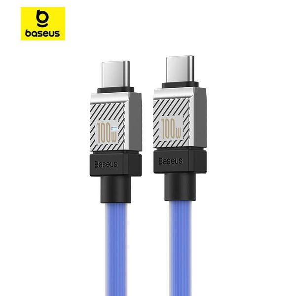 Cabo de Carregamento Rápido Baseus CoolPlay Tipo-C para Tipo-C 100W 1m / laranja