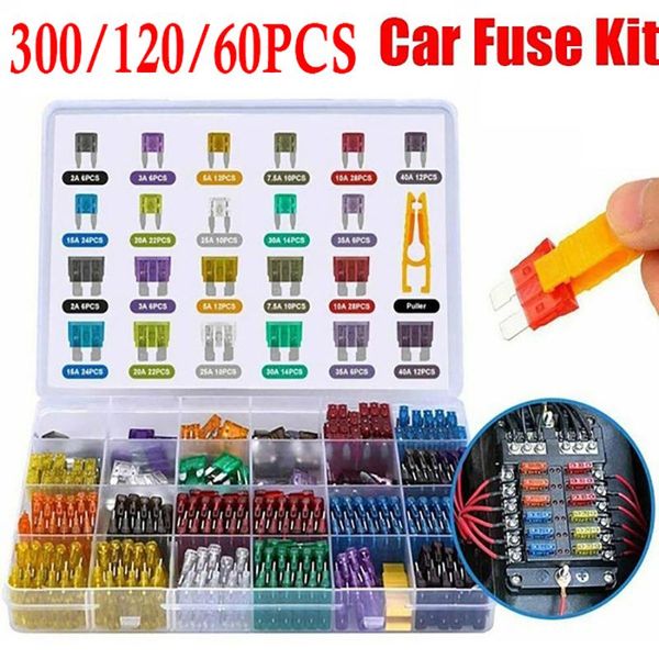 Kit de Fusíveis para Carro com 300/120/60 Peças 60 peças