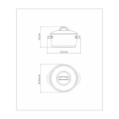 Caçarola Tramontina Solar Funda em Aço Inox Fundo Triplo com Tampa e Alças 16 cm 1,8 L