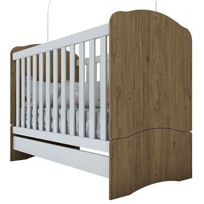 Berço Henn Mini Cama Bala De Menta I02 Rustico Com Branco