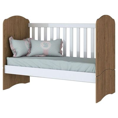 Berço Henn Mini Cama Bala De Menta I02 Rustico Com Branco