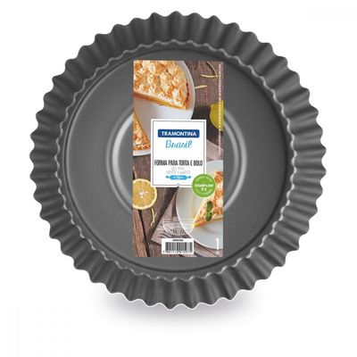 Forma Redonda para Torta e Bolo Tramontina Brasil em Aluminio com Revestimento Interno e Externo Antiaderente Starflon T