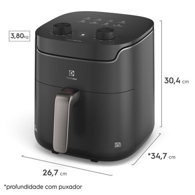 Air Fryer Electrolux por Rita Lobo 5,6L Cinza Efficient Economia de Energia 1400W (EAF40) 127V