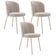 Kit 3 Cadeiras Sala De Jantar Estofada Gavi Arena L02 Bouclê Creme Lyam Decor