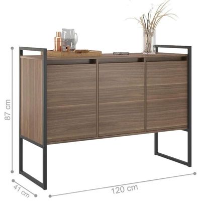 Buffet Aparador Industrial 3 Portas Para Sala De Jantar Affara