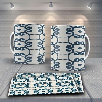 Caneca De Porcelana 325ml Decorada Tribal Tribal 26