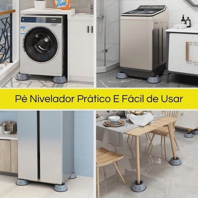 Kit 4 Pé Máquina Lavar Almofada Anti Vibração Suporte