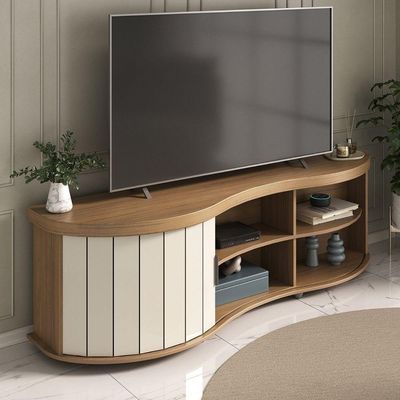 Rack De Sala Para Tv 75 Artely Magnum Carvalho Off White Menta