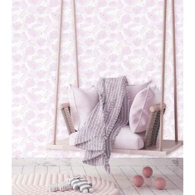 Papel de Parede Fofura Baby Folhagem Rosa FF4029