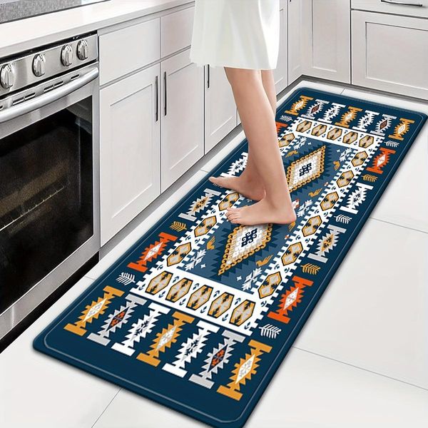 Tapete de Cozinha Antifatiga Impermeável Azul Marinho 40*60 cm
