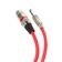 Cabo de Microfone XLR Femea Para P10 Mono - Vermelho - 5 Metros