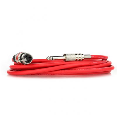 Cabo de Microfone XLR Femea Para P10 Mono - Vermelho - 5 Metros