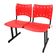 Cadeira Iso Pp Rp Longarina 2 Lugares Color Vermelho