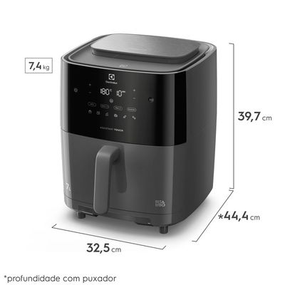 Air Fryer Electrolux por Rita Lobo 7L Digital Cinza Expert c/ Vapor e Autolimpeza 1700W (EAF180) 127V