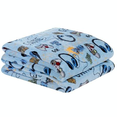 Manta Solteiro Infantil Bouti Kids Flannel Microfibra 1 Peça Game