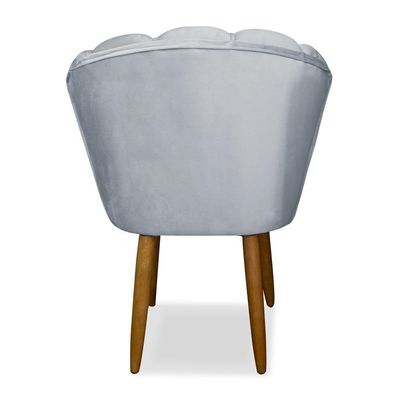 Kit 2 Cadeiras De Jantar Flor Em Veludo Reforçada - Balaqui Decor Cor:cinza Cinza