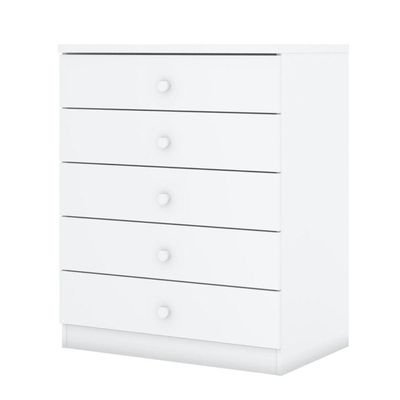 Cômoda Infantil 5 Gavetas Bala De Menta Branco