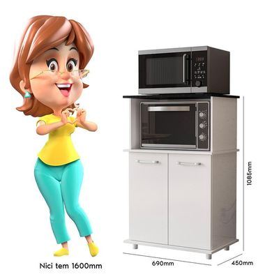 Balcão Micro Forno 2 Portas Moema Bco/bco Uv
