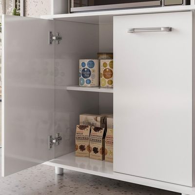 Balcão Micro Forno 2 Portas Moema Bco/bco Uv
