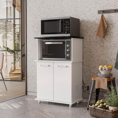 Balcão Micro Forno 2 Portas Moema Bco/bco Uv