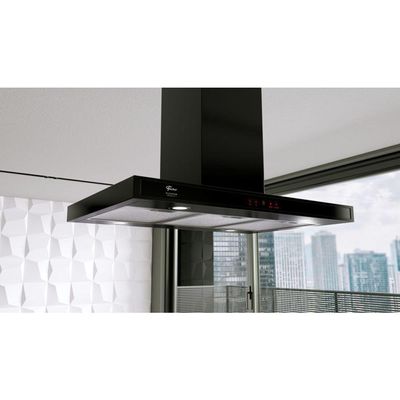 Coifa De Ilha Fischer Platinium Ebony 90 Cm Preto 127V