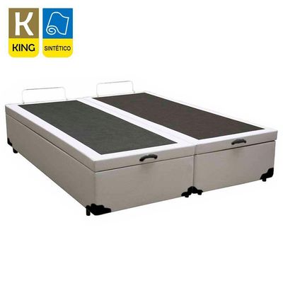 Cama Box Baú King Bipartido Sintético Sereneprime Branco 192x203x44