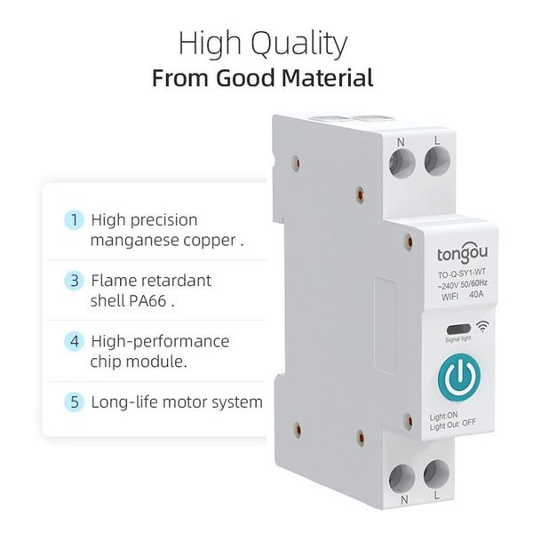 Disjuntor Inteligente Wifi Tuya com Controle Remoto por APP 32A / multicolor