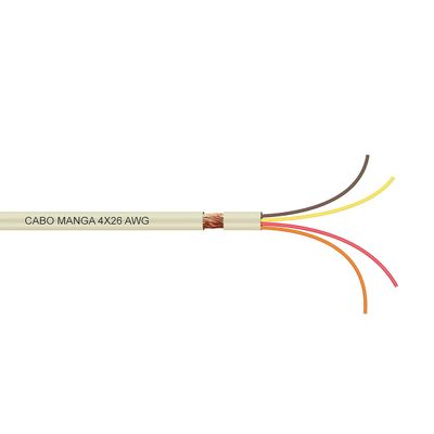 Cabo Manga 4x26 AWG - com Blindagem Bege - 50 Metros