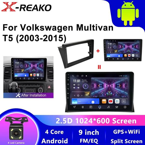 Rádio Multimídia Android para Volkswagen Multivan T5 2003-2015 com GPS e WiFi 2GB+64GB carplay